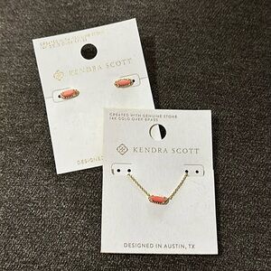Kendra Scott - Necklace and Earring Set - Peach Color- 14K Over brass
